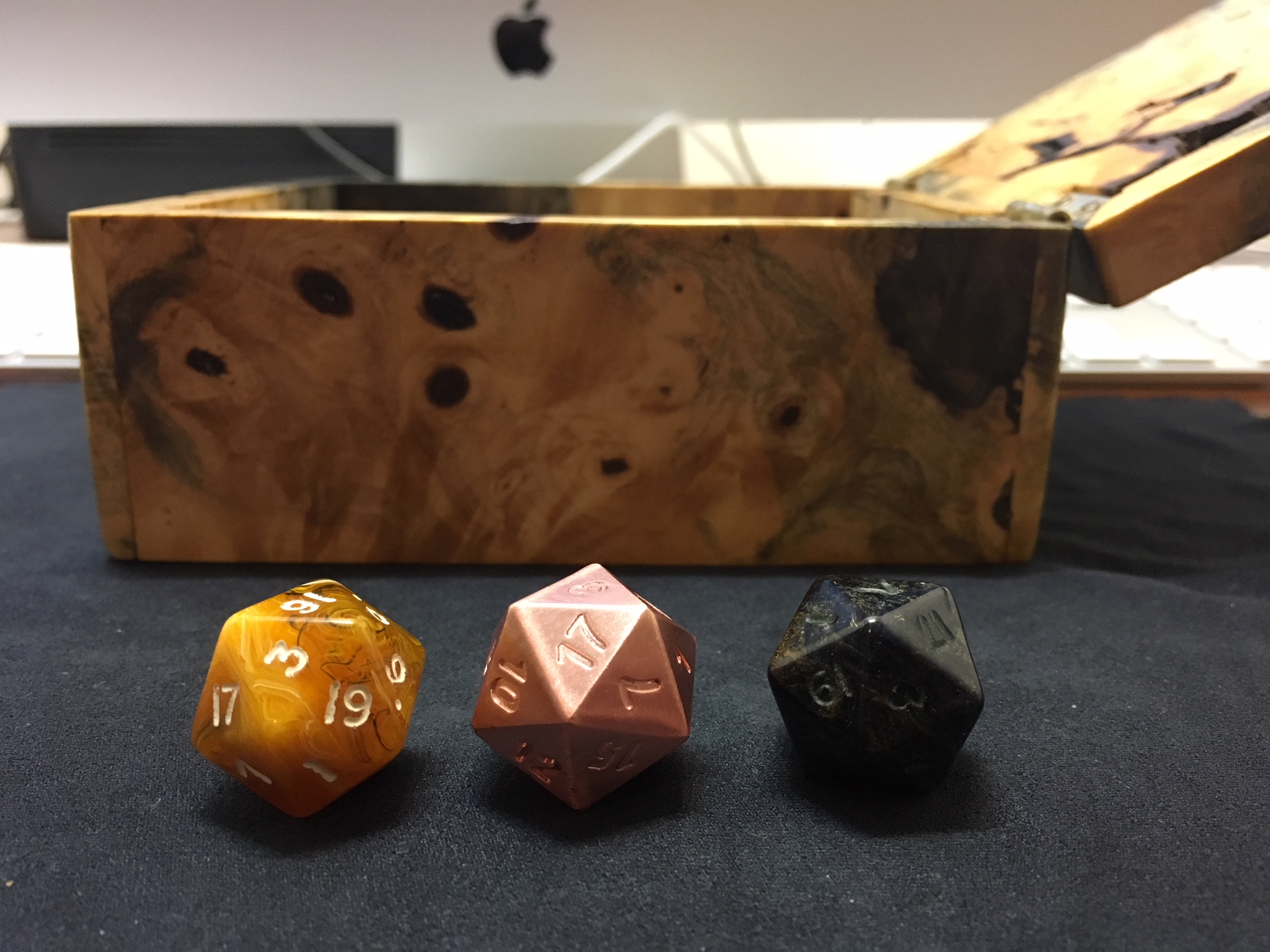Pure copper d20 size is the same as my other d20 dice