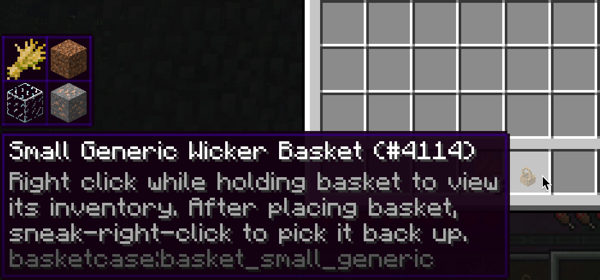 Basket contents in tool tip when holding shift