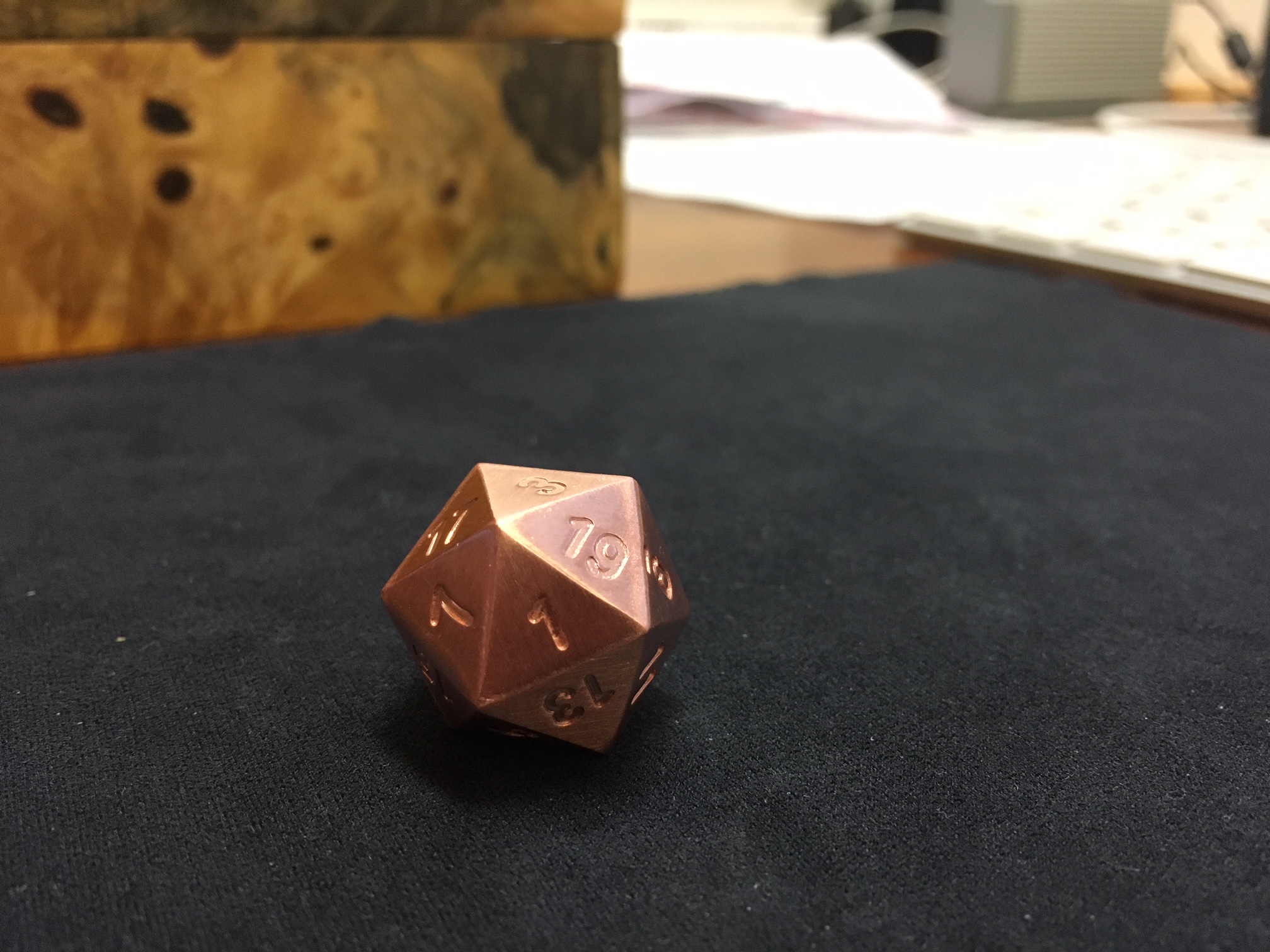 Pure copper d20 cleaned