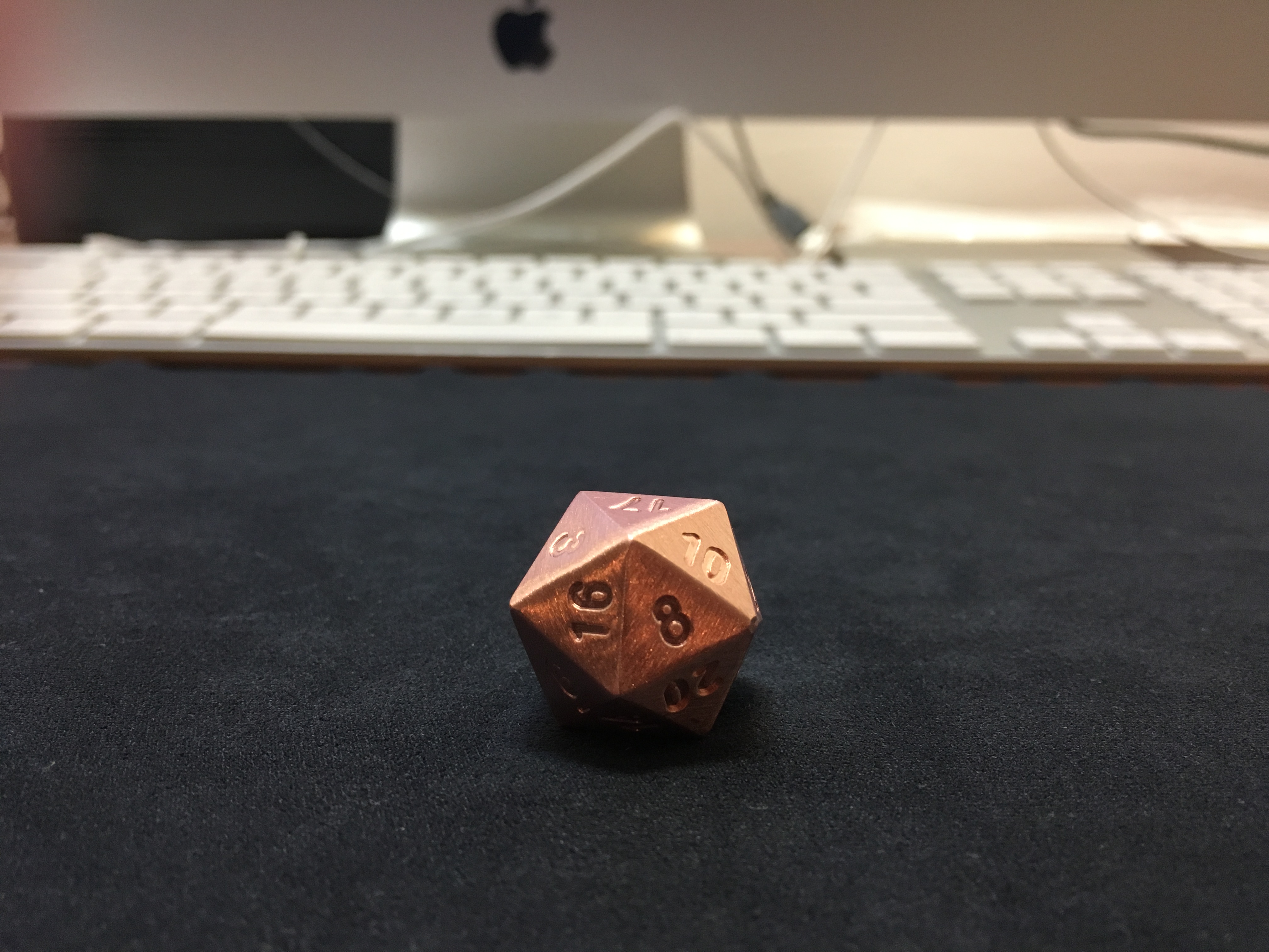 Super shiny pure copper d20